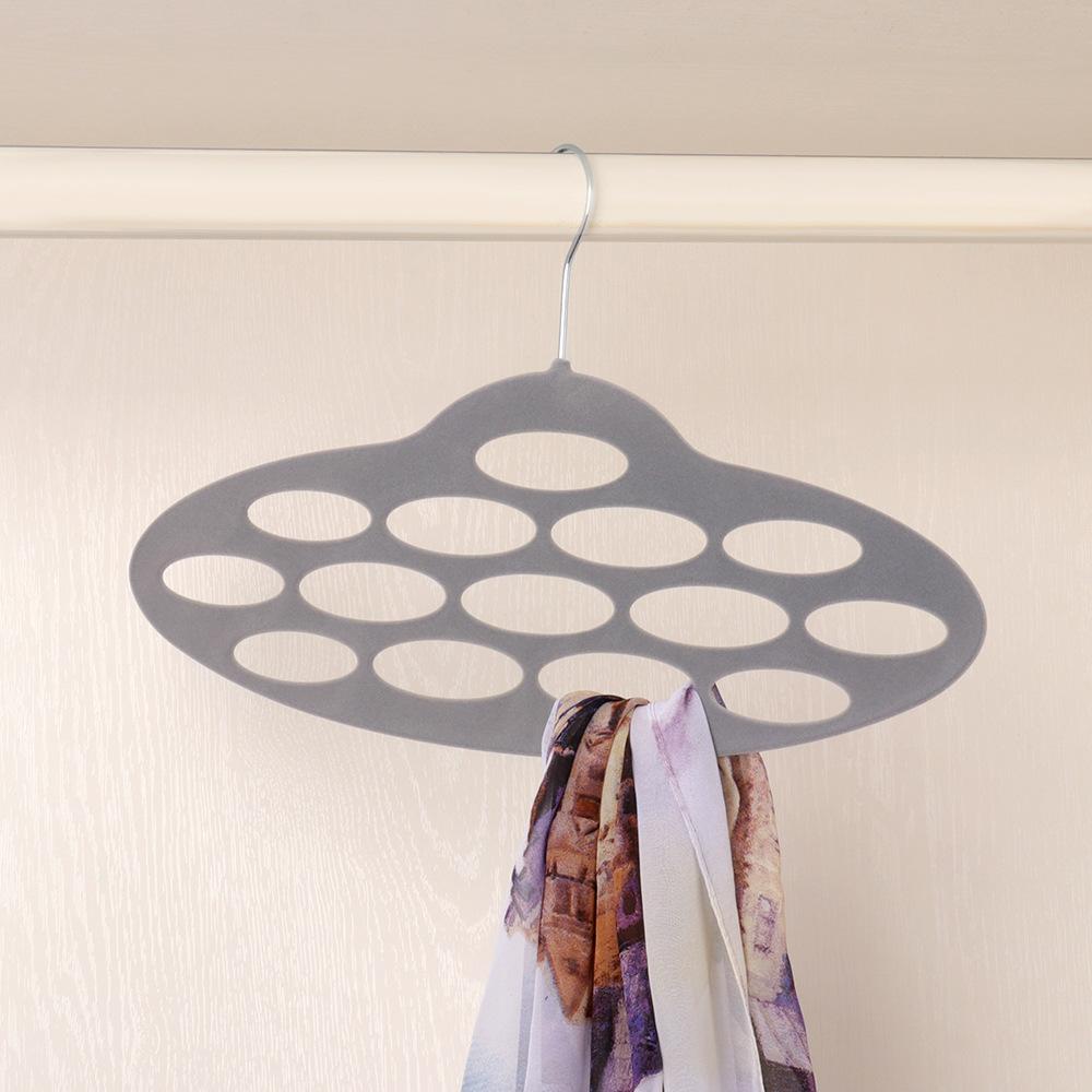 

1шт бархатная вешалка для шарфа, бытовая нескользящая стойка для хранения с 11 крючками для галстуков, многофункциональный держатель-органайзер для шкафа 1PCS