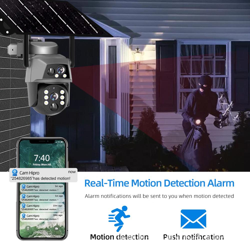 8MP 4K Dual Lens Solar 4G Outdoor Camera with PIR Night Vision