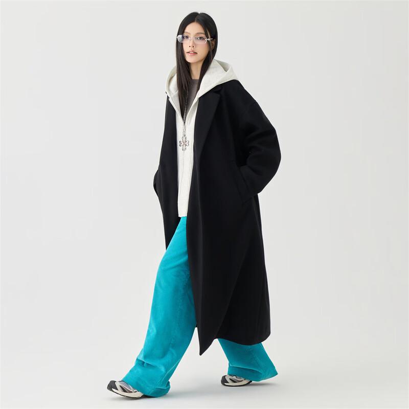 GOLFCROSS Unisex Faux Two-Piece Hooded Long Windbreaker Coat