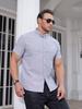 Men's Plus Size Summer Striped Short Sleeve Loose Casual Shirt