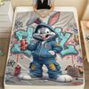 1PC Bugs Bunny Print Flannel Blanket, High quality Comfortable for All Seasons, Home Decor, Warmth and Comfort, Perfect for Christmas Gifts