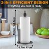 Double Function Rustproof Metal Toilet Paper Stand With Integrated Liquid Container For Bathroom And Kitchen Cleaning Convenience