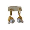 Unique and Elegant Hat Pearl Earrings for Women Charm Antique Gold Craftsm Light Luxury Brushed Round Beads Earring Jewelry
