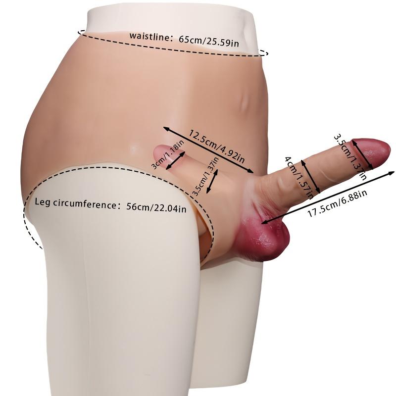 Wearable Double-Head Silicone Dildo Pants, Soft Skin-Like Silicone, Flexible Realistic Design, Comfortable Fit, Premium Collection