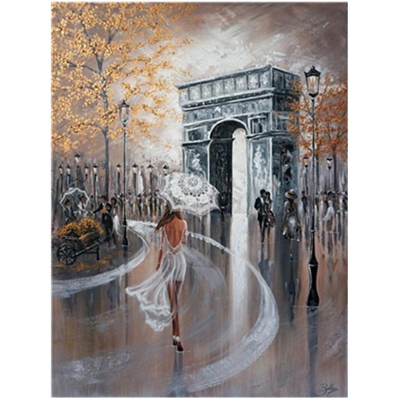 

5D DIY Алмазная картина Девушка под дождем Алмазная вышивка Набор для вышивки крестом Полный горный хрусталь Мозаика Домашний декор Square 20x30cm