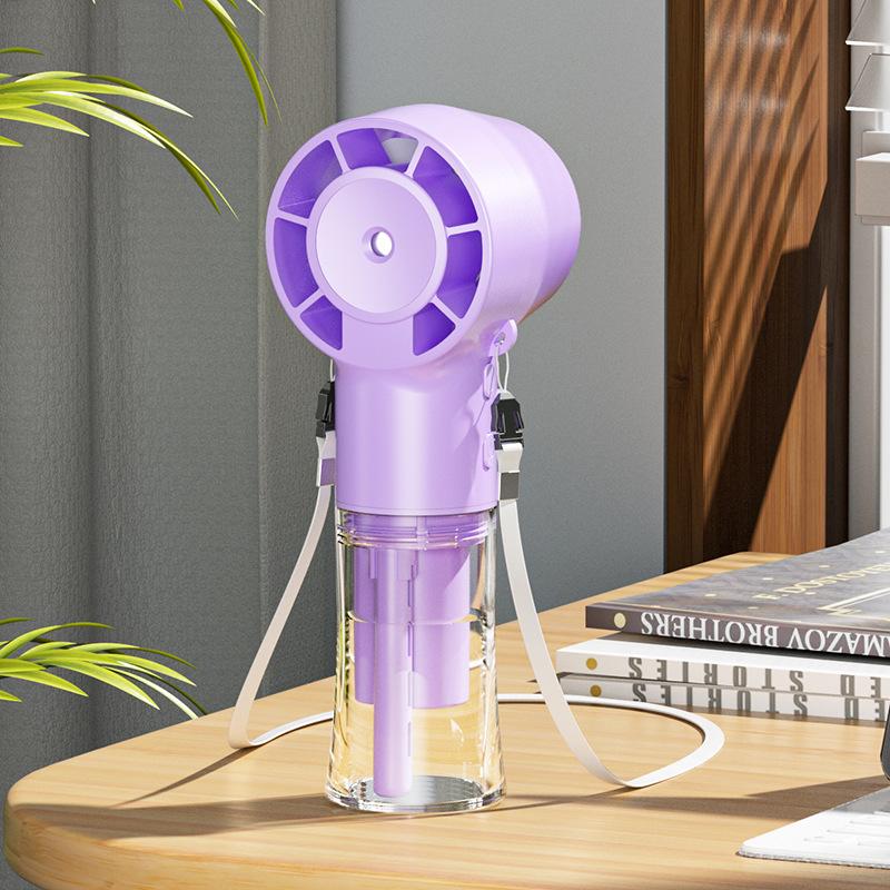 New Models Handheld Fan Portable Mini Fan Desktop Fan USB Rechargeable Portable Humidifier Mist Hang Cooler For Office Home Dorm