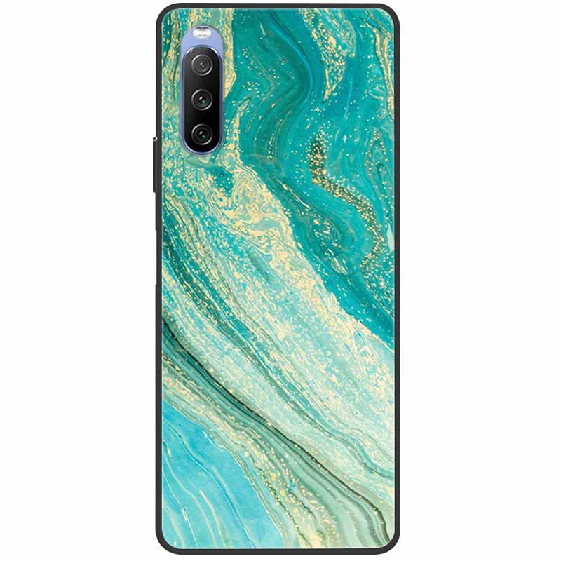 Soft Cover For Sony Xperia 10 III Case 5 III Soft Silicone Black Cases for Sony Xperia 1 III / Xperia1 XZ4 Covers Cool Marble