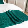 Falten Samt Wellenmuster Bettläufer Home Hotel Überwurf Betten Handtuch Tischläufer Esszimmer Hochzeit Party Dekor Bett Schwanz Handtuch Bett Flagge