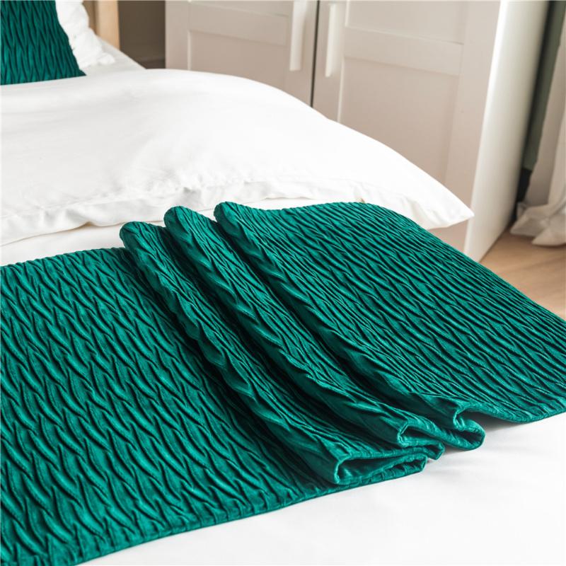 Pliat, catifea, model ondulat, aleer de pat, acasă, hotel, aruncare paturi, prosop, aleer de masă, pentru mese, nuntă, decor pentru petreceri, coadă de pat, prosop, steag de pat