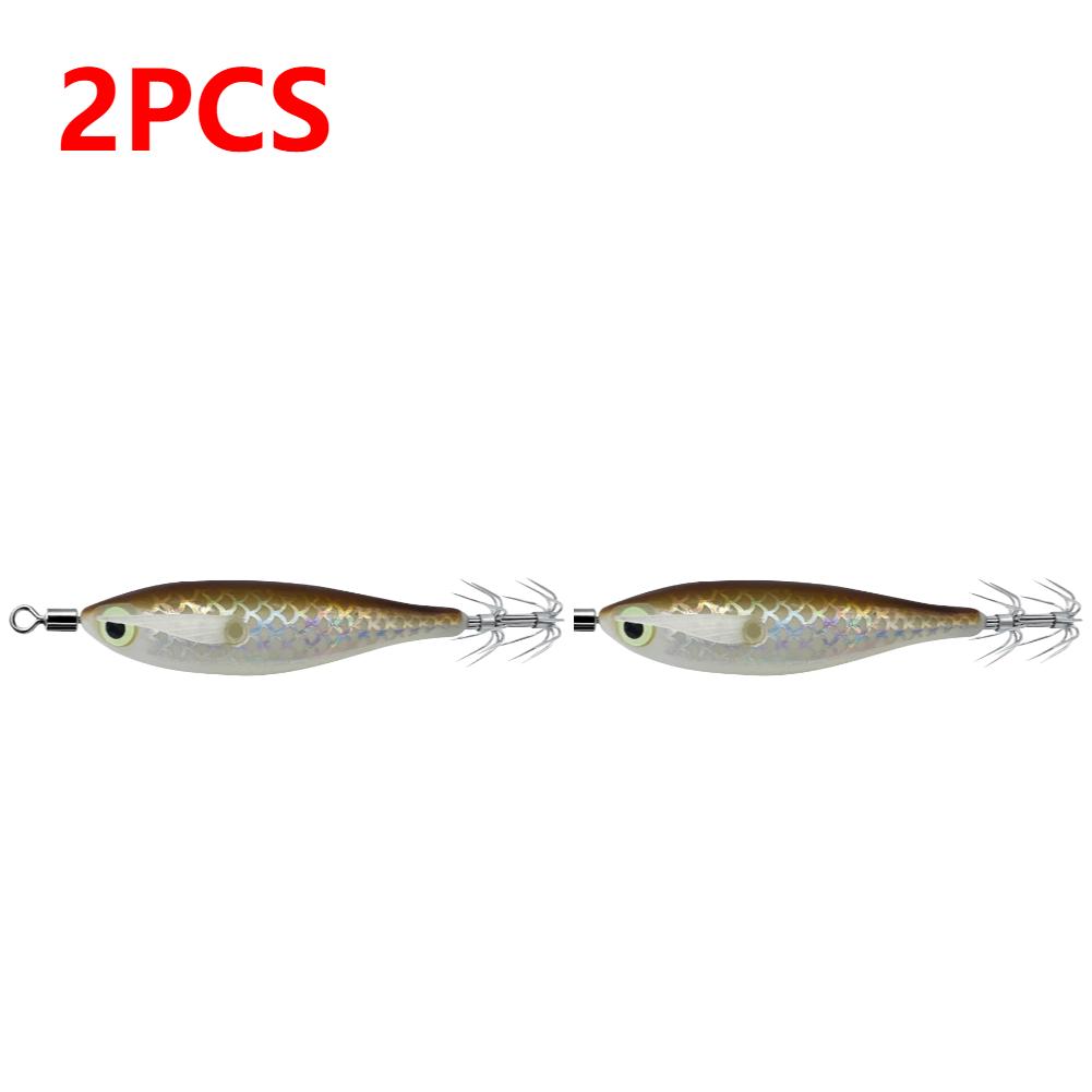 1-3 Stück leuchtender Tintenfischköder Haken Salzwasser Angelköder Künstliches Ei Holzgarnele Köder Meeresfischen Oktopus Sepia Tintenfischköder