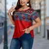 Women Summer T Shirt  Print Retro Fashion Short Sleeve Tees Casual   Printed  Tops