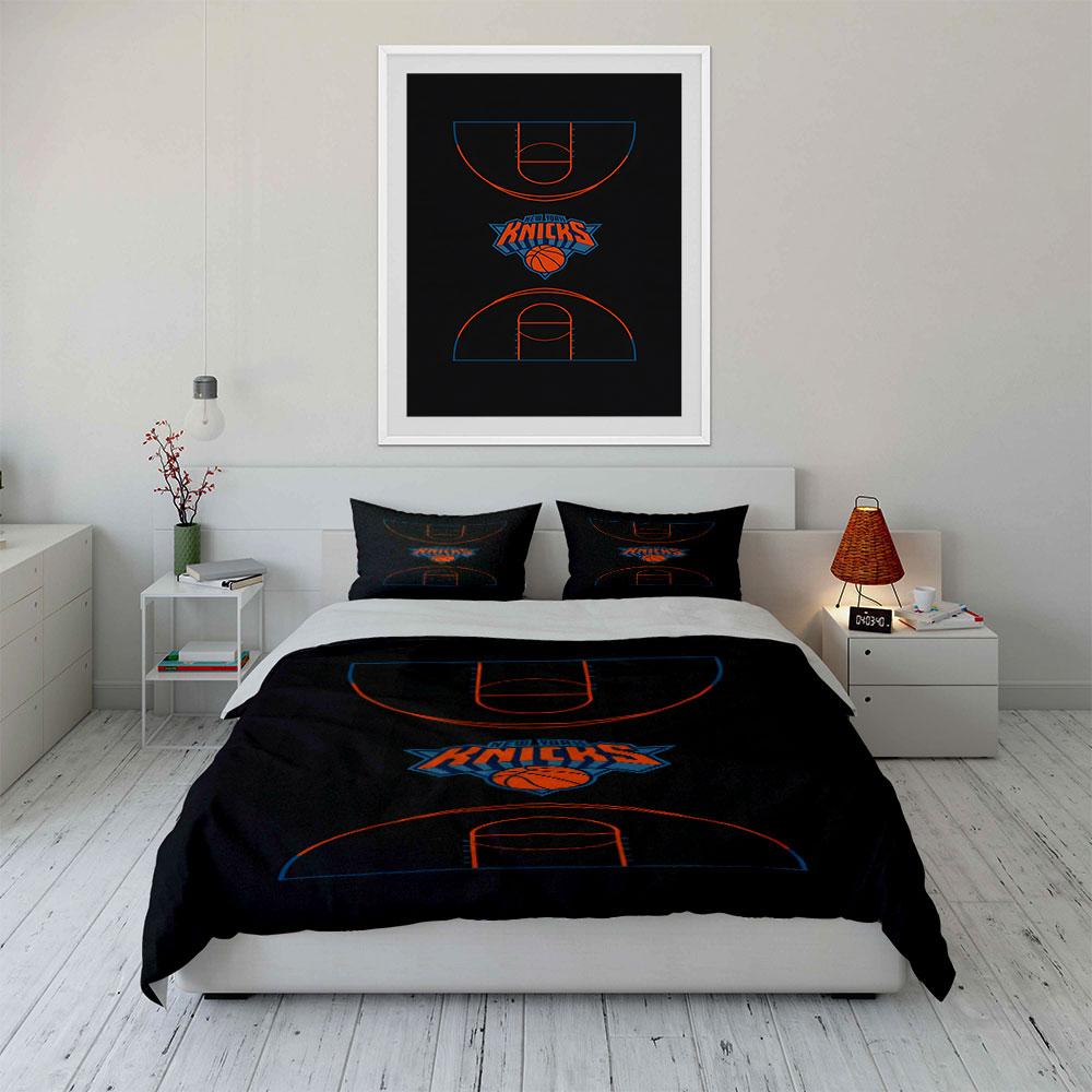 Campo da basket e logo. Set lenzuola Set copripiumino Copripiumini Federe(1*Copripiumino 2*Federe senza imbottitura piumone)
