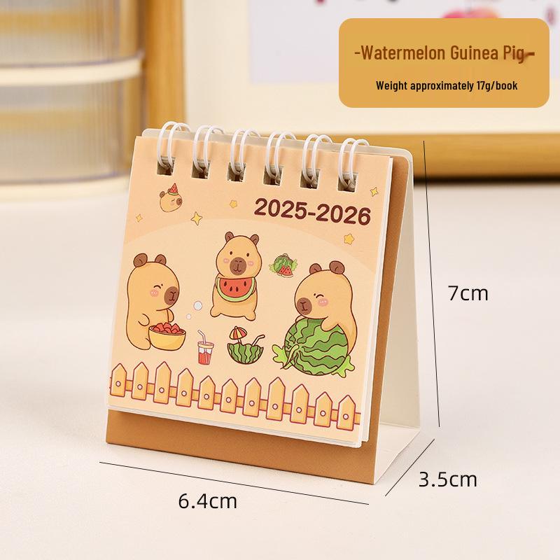 2026 Capybara Desk Calendar: Creative Cartoon Ornament & Student Memo Mini Gift