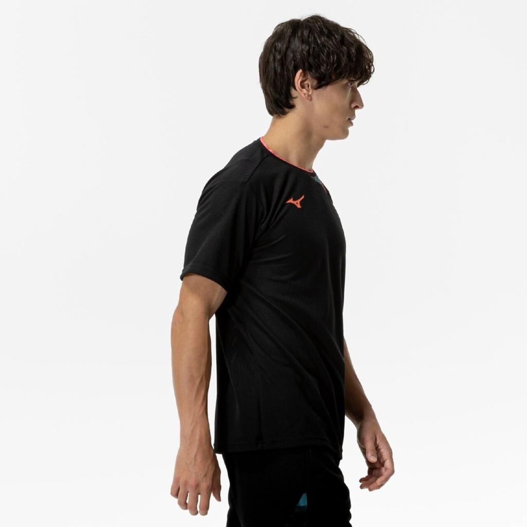 Dry Aeroflow Game Shirt, Short Sleeve, Dynamotion Fit, Highly Breathable, Perfect for Tennis and Badminton, Unisex, Black, Size S (62JAC012)