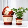 Vaso Fioriera Grande Resistente in Resina con Sottovaso - Aspetto Ceramica Fatto a Mano per Balcone o Scrivania