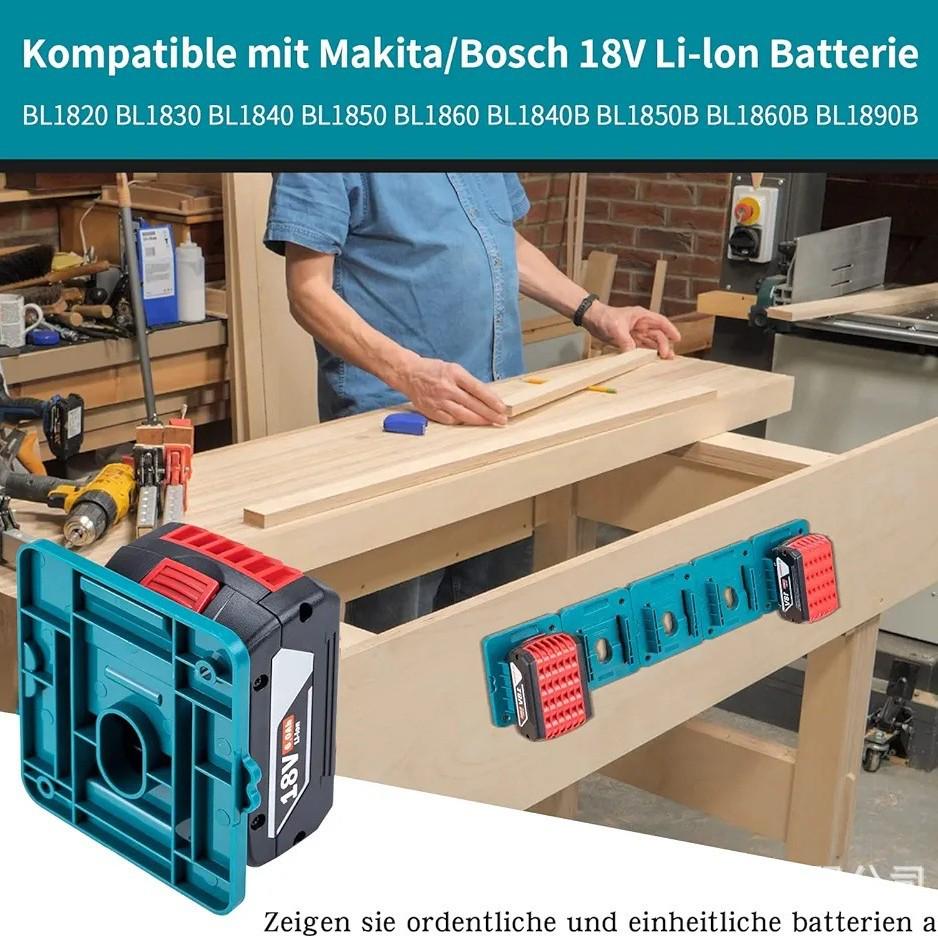 Makita & Bosch 18V Battery Wall Mount Holder (BL1850/1840/1830)
