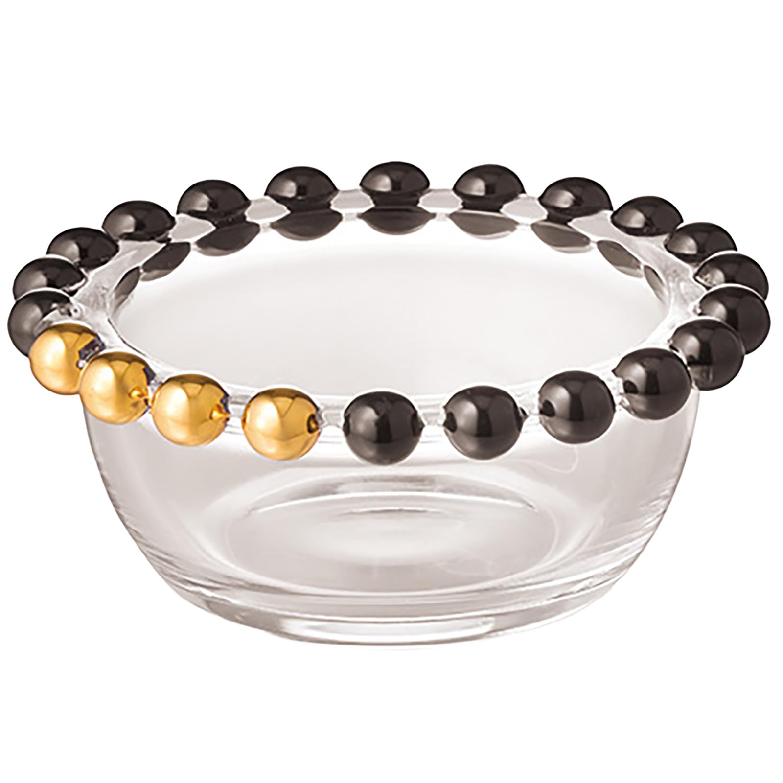

Otsuka Glass Black x Gold Salad Bowl, Small, Approximately 9cm, Black, Gold, and Transparent, Made in Japan, 12P096