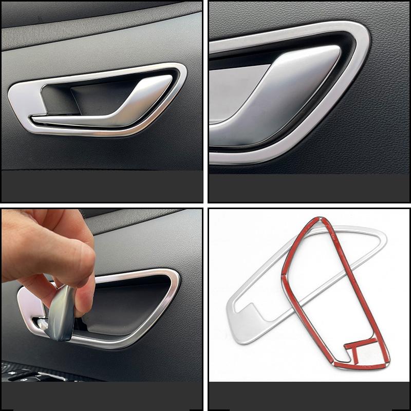 Pre Hyundai Tucson NX4 2023 2024 Hybrid N Line Car Vnútorná kľučka dverí Obloženie krytu misy Príslušenstvo interiéru z nehrdzavejúcej ocele