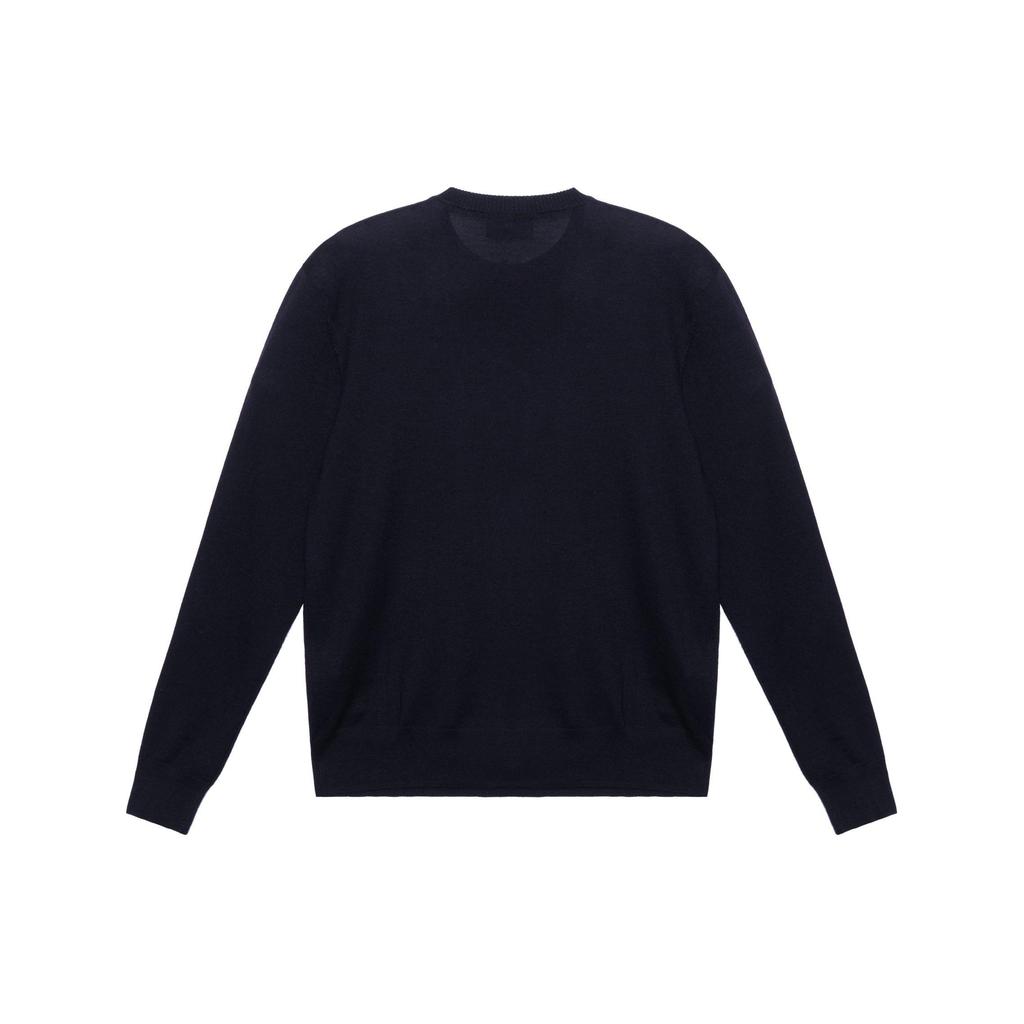 Emporio Armani Solid Color Small Pattern Casual Crew Neck Long Sleeve Sweater Men Sweater Black 3H1MXB-1MVQZ-999