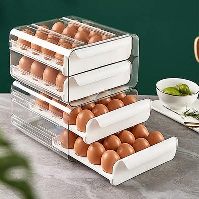 Doppelschichtige Aufbewahrungsbox für den Kühlschrank mit Eiertropfer, spezielles Finish für die Küche, Artefakt-Schubladenbox, Frischhaltebox in Lebensmittelqualität