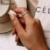 BAMOER 925 Silver Simple Twisted Rope Ring, Gold Plated Cubic Zirconia Eternity Band Stackable for Women Engagement