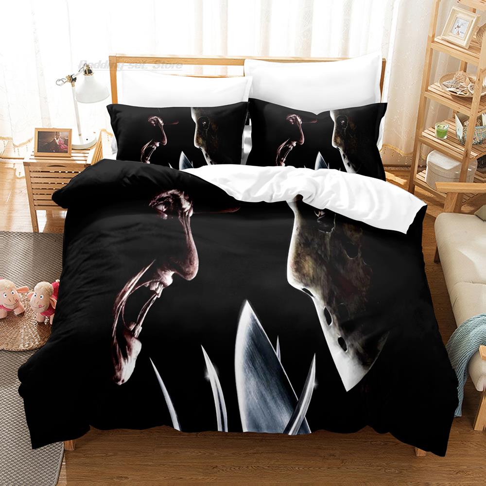 Juego de ropa de cama Chucky para cama individual, doble, queen o king size. Juego de funda nórdica para dormitorio de adulto o niño. Diseño 3D de Halloween.