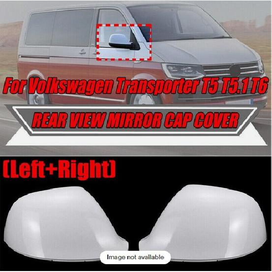 Pair Rearview Mirror Cover Replacement White for Volkswagen Transporter T5 T6