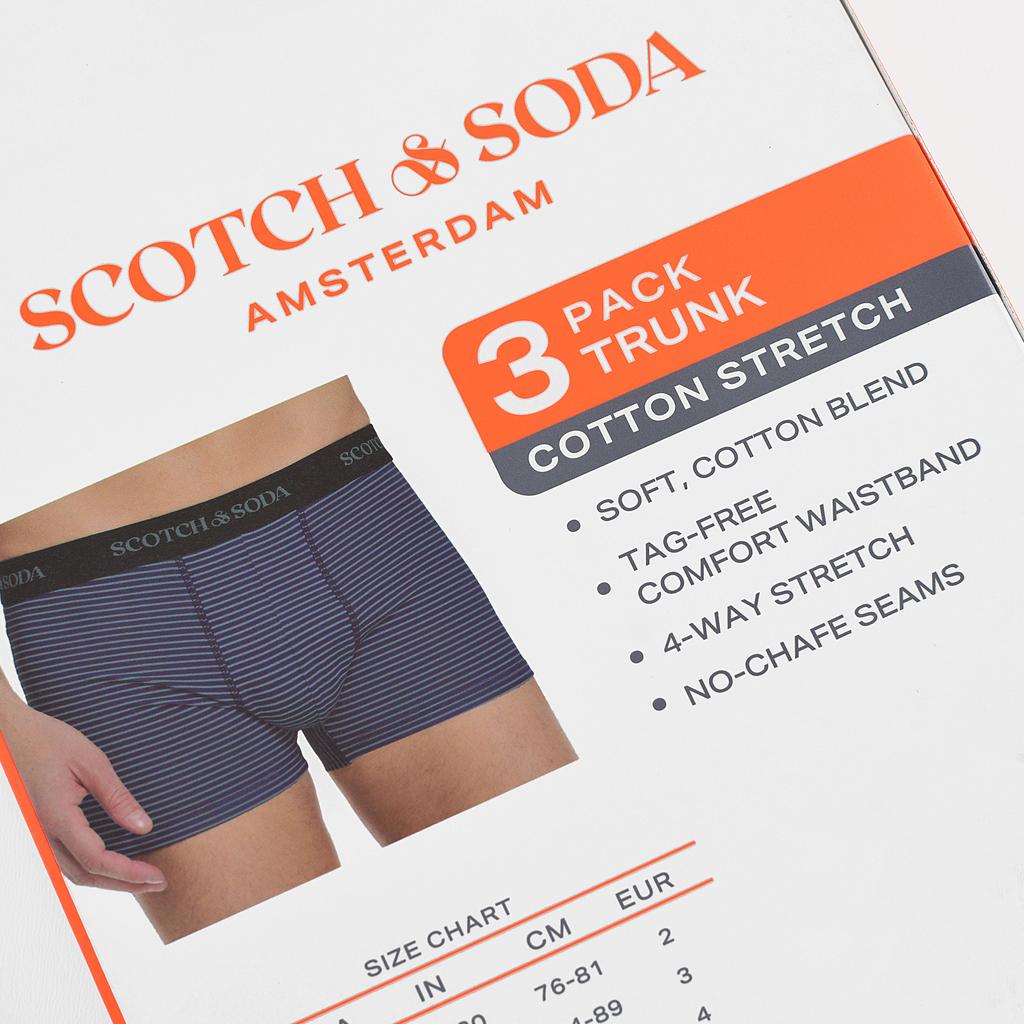 Scotch&Soda Bokserki Męskie 9 Sztuk Bawełna Paski Wzór Kolor Mix Rozmiar Xl