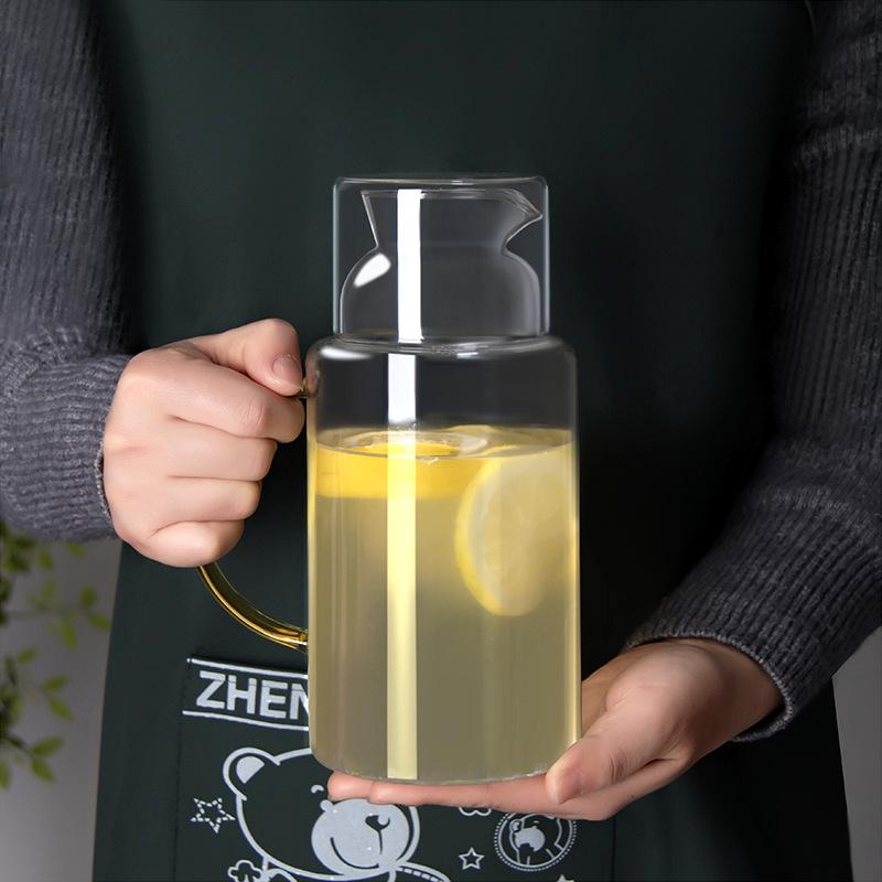 Heat-Resistant Glass Teapot and Pitcher Set for Cold or Boiling Water with Fruit Infuser