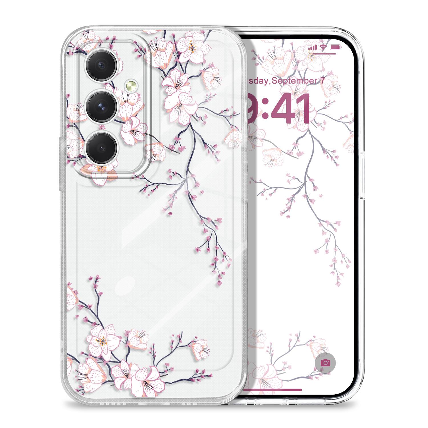 

Flower Dance Transparent Phone Case For Samsung Galaxy A73 A72 A54 A53 A52 A34 A33 A24 A23 A14 A13 A12 A04S A03 TPU Cover Samsung A72 прозорий