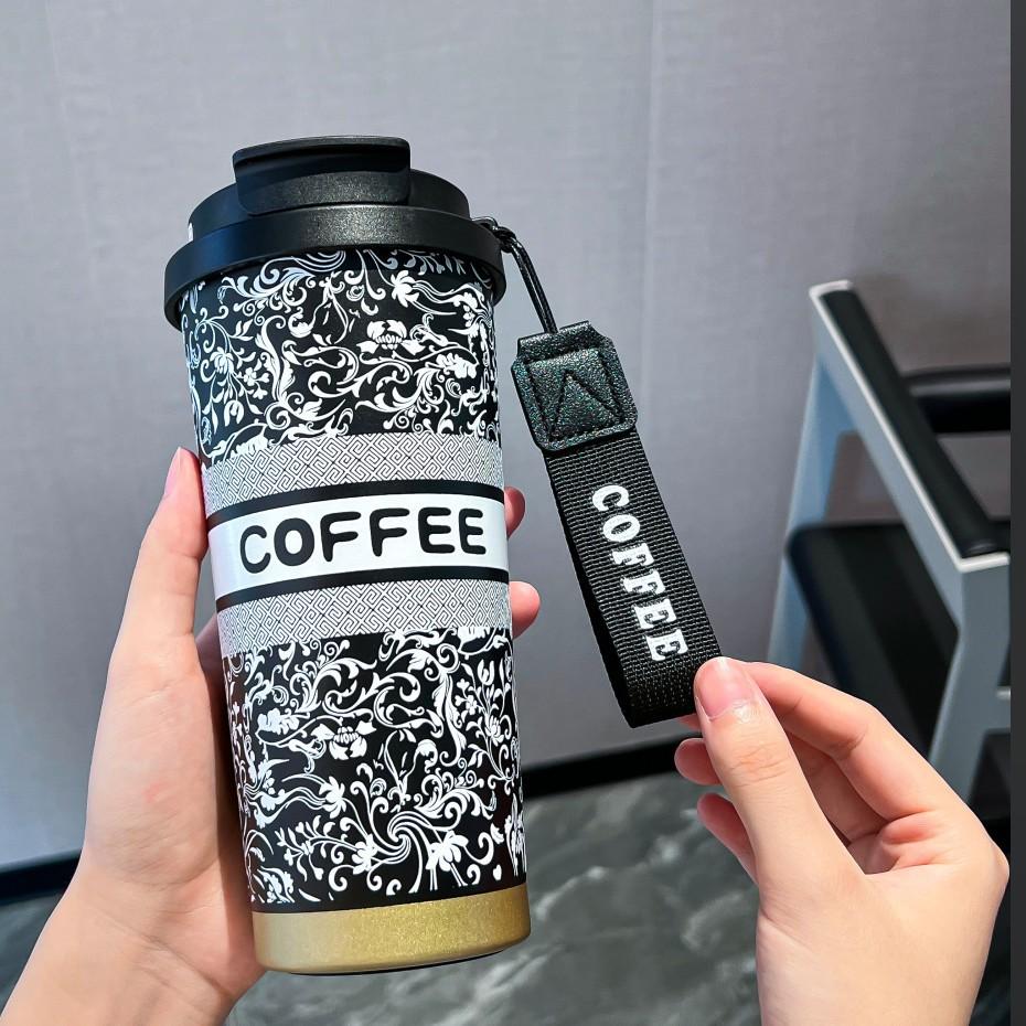 Internet Celebrity Stainless Steel Lily of the Valley Cup Portable Cup Cover Milk Tea Cup Matching Water Cup Anti-scalding