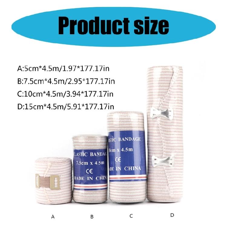 Elastic Compression Bandage Wrap with Hook for Arm, Leg Sprains, Ankle, Wrist