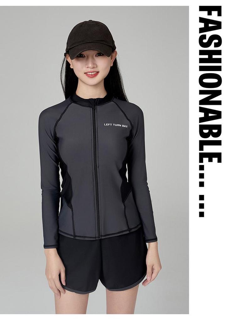 Women's Two-Piece Diving Suit: Long-Sleeve, Sun-Protective Swimwear for Surfing, Sports, or Beach.