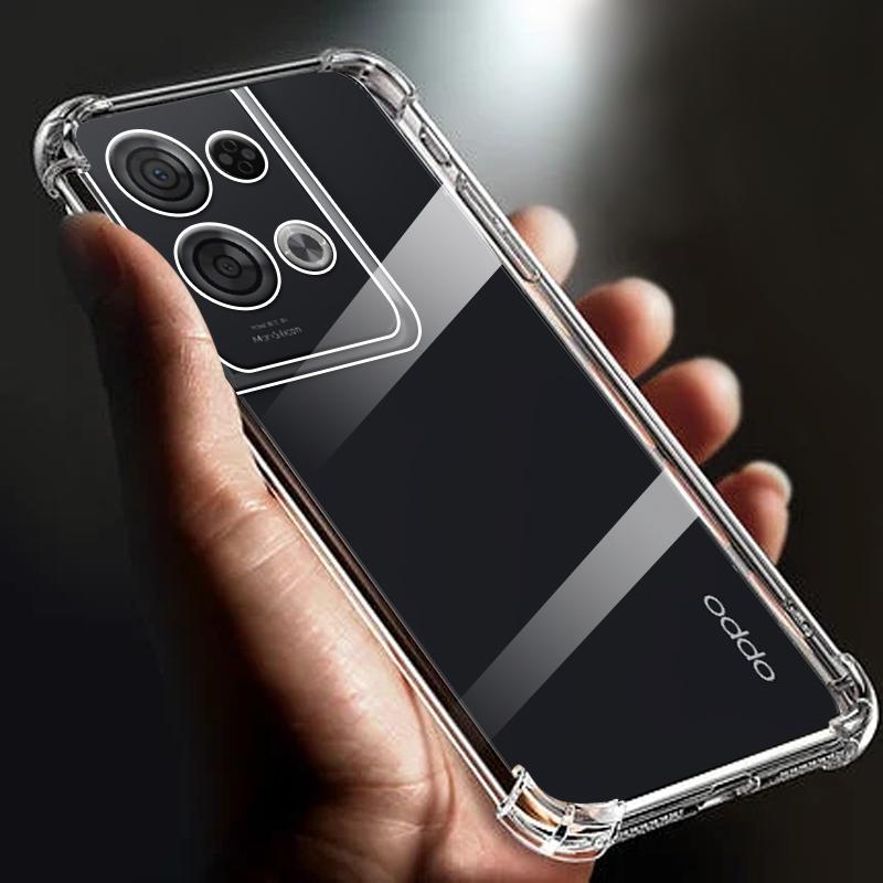 

Thickened Airbag Shockproof Clear Soft Tpu 6.7 Phone Case For Oppo Reno8 Pro case 5G Transparent Back Cover CPH2357 Funda cases