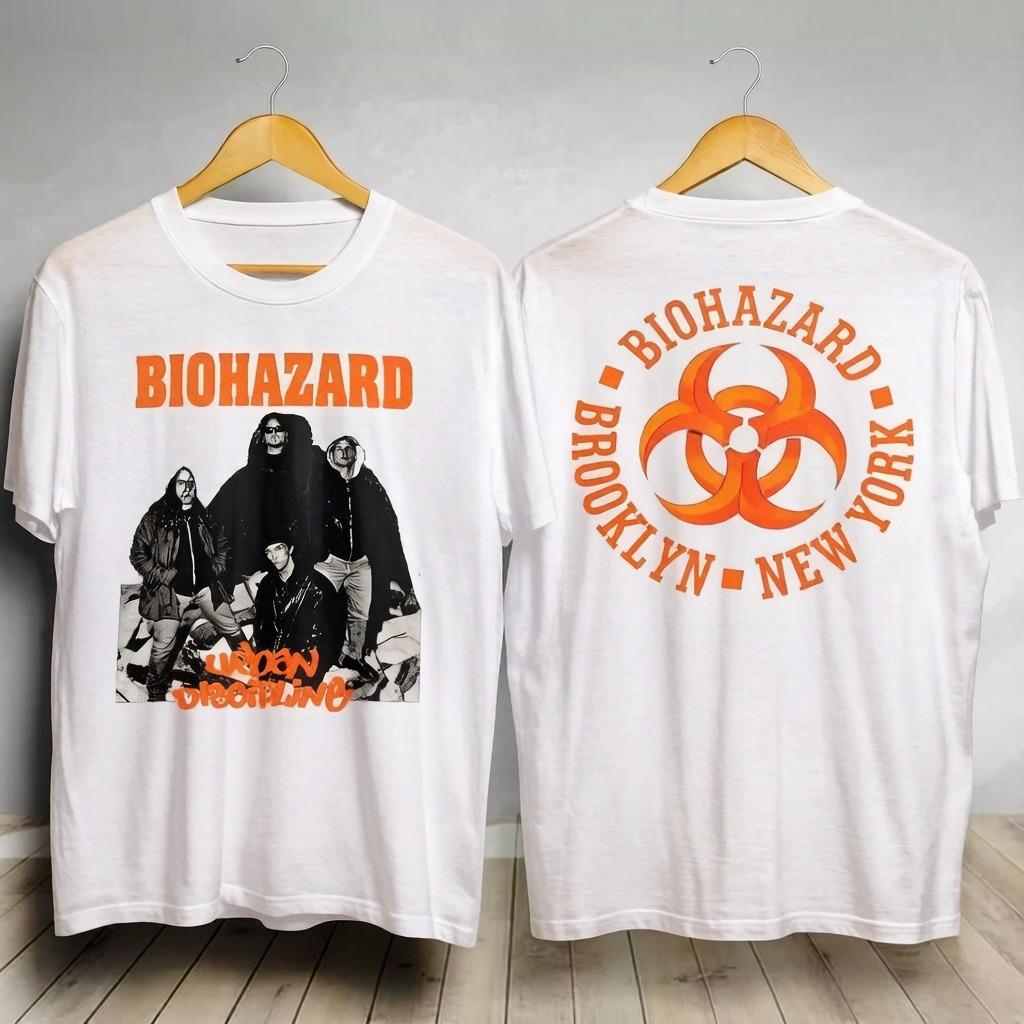 Light Pink Biohazard Urban Discipline 1992 Music TShirt Fashion Casual Streetwear Print Cotton Tops Unisex 2XL