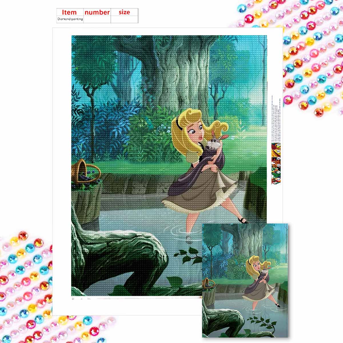 

5D Алмазная Живопись Сделай Сам Принцесса на Болоте Полная Выкладка Стразы Мозаика Вышивка Изделия Ручной Работы Домашний Декор Подарок Round 20x30cm