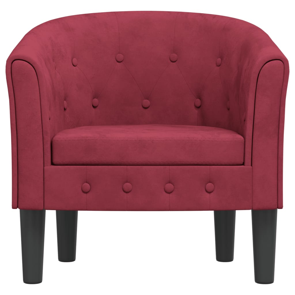 Club Chair Burgundy Velvet