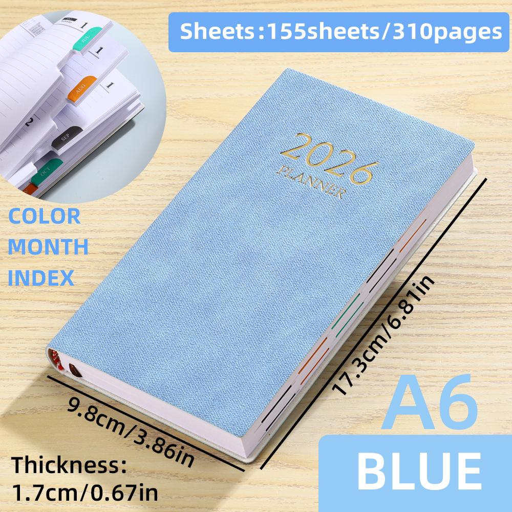 In Stock: 2026 A6 English Planner - Colorful Monthly Index & Year Calendar Diary Book.
