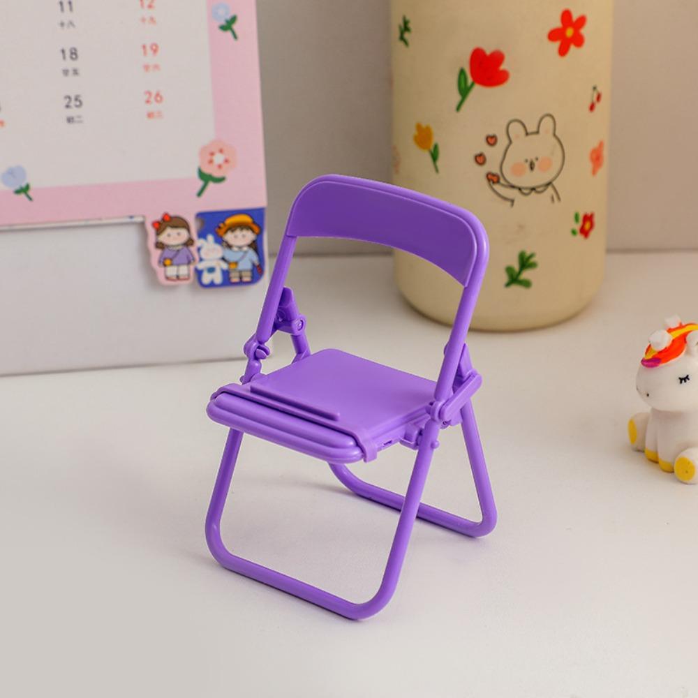 Mobile Phone Holder Cute Chair Small Chair Folding Mobile Phone Holder Push Creative Ornament Lazy Desktop Holder Portable