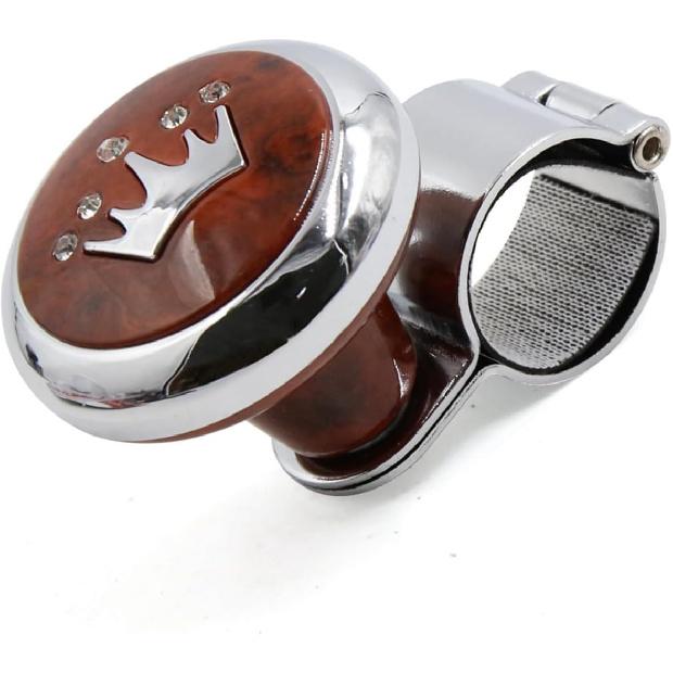 

Brown Crown Pattern Design Steering Wheel Knob Power Handle for Auto Car Replacement