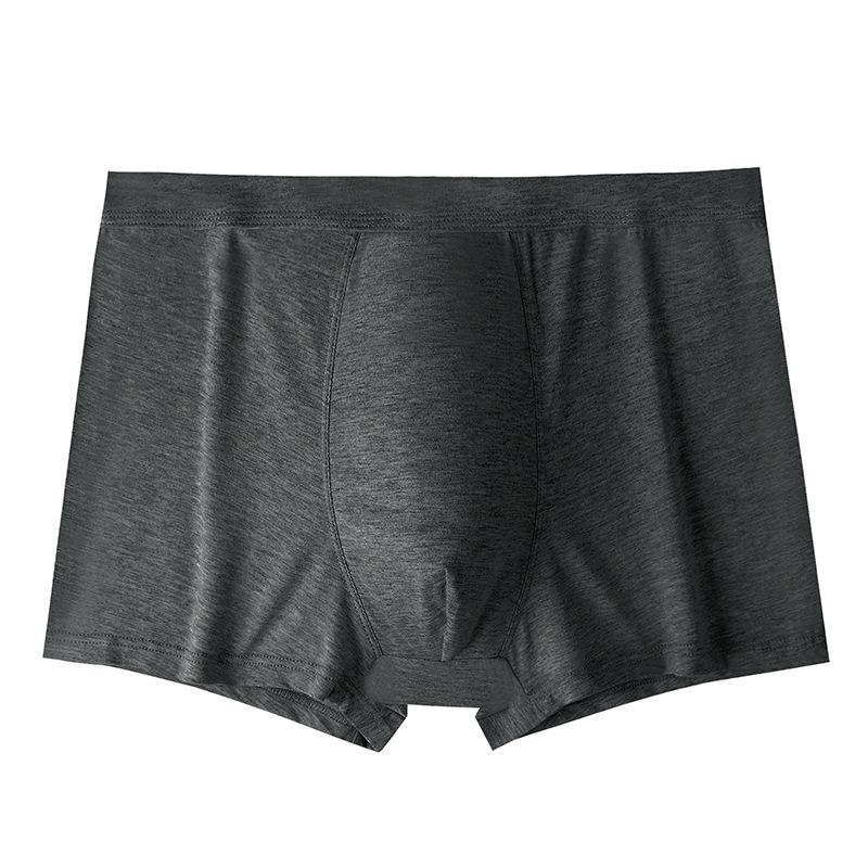 Men's Solid Color Pure Cotton U-Convex Boxer Briefs