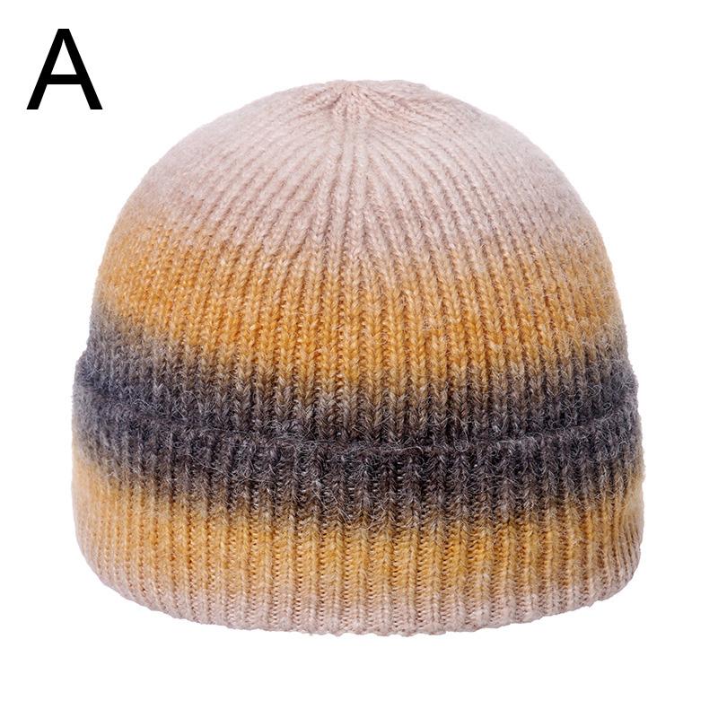 1Pc Ski Caps Thicken Knitted Hat Winter Hip Hop Slouchy Women/Men Soft Harajuku Style Outdoor Tie Dye Color
