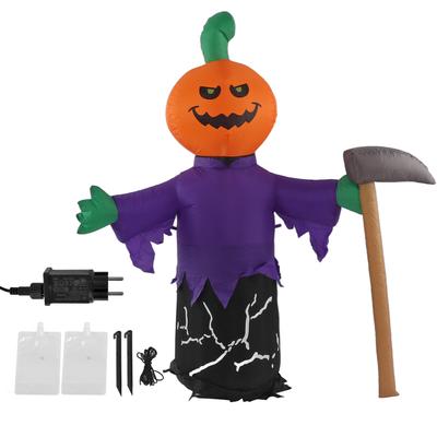 Decoración Inflable de Halloween de 5 pies de alto Muerte Calabaza Hacha Molde de Aire Impermeable IP44 Festival de Fantasmas