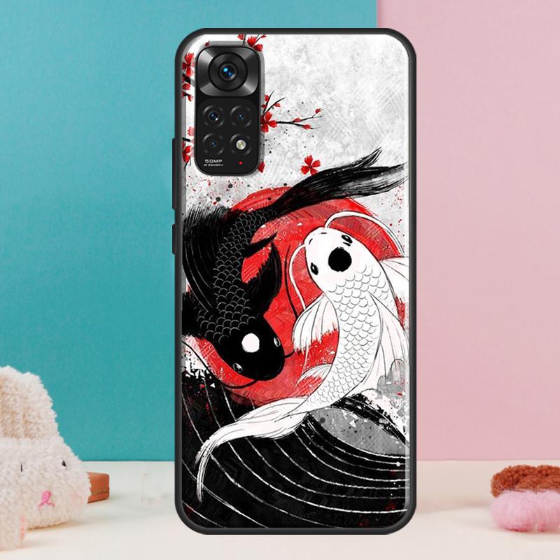 Koi Fish Yin Yang Art Case For Xiaomi Redmi Note 13 12 Pro 14 11 9 10 9S 10S 11S 12S Redmi 14C 13C 10C 12C Cover