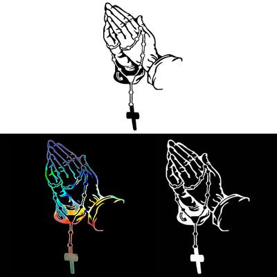 Adesivos de laser com gestos de oração para carros coloridos Adesivos para interior de carros Adesivos decorativos para estilo de carroceria de Deus Jesus Cristo