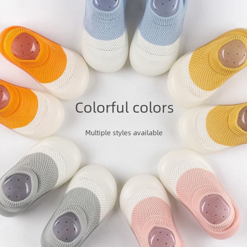 Andningsbara Toddler Mesh Mjuk Sula Sockskor för Spädbarn som Lär sig Gå