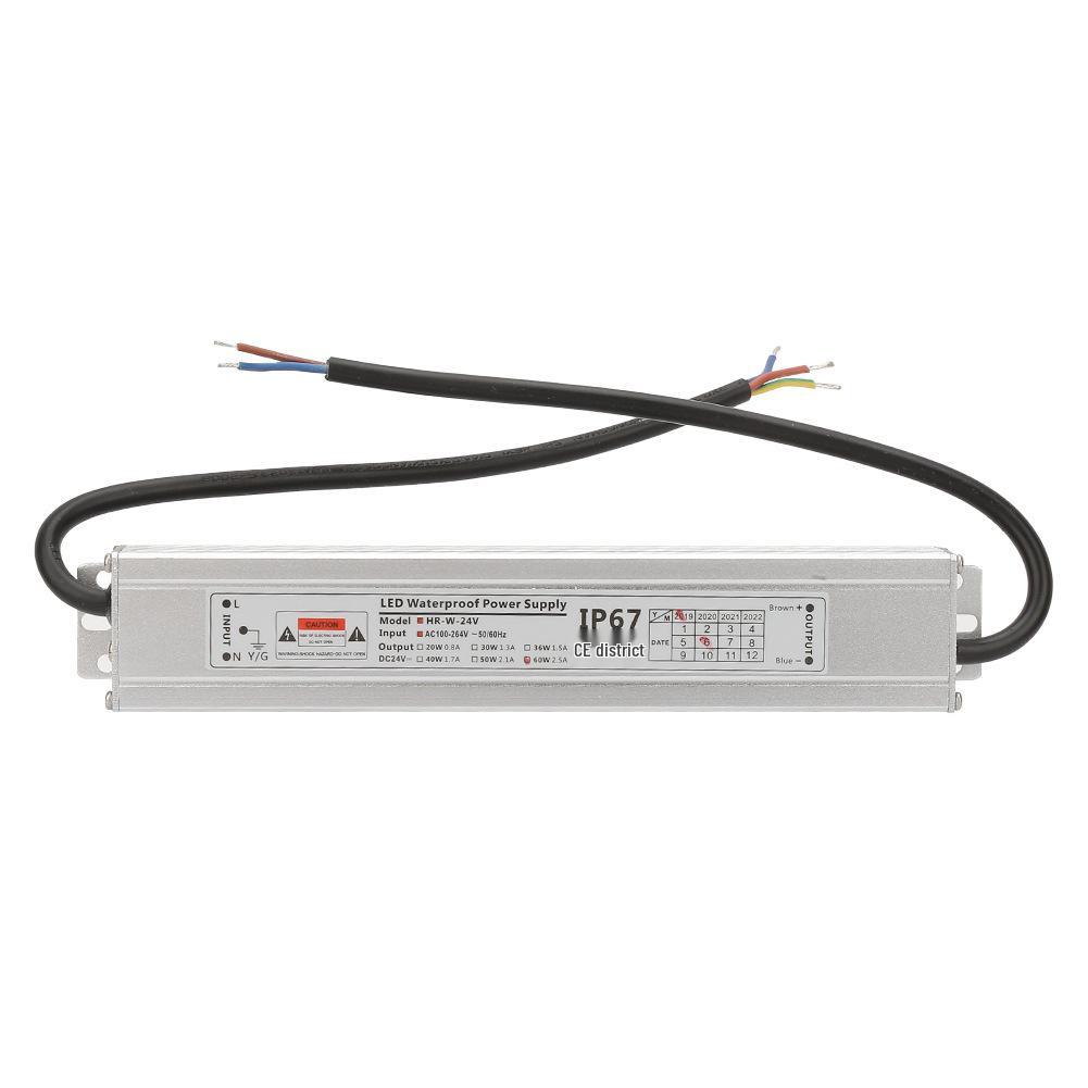 12V/24V Ultra-Thin Waterproof Power Supply, 30W-360W, DC Constant Voltage IP67
