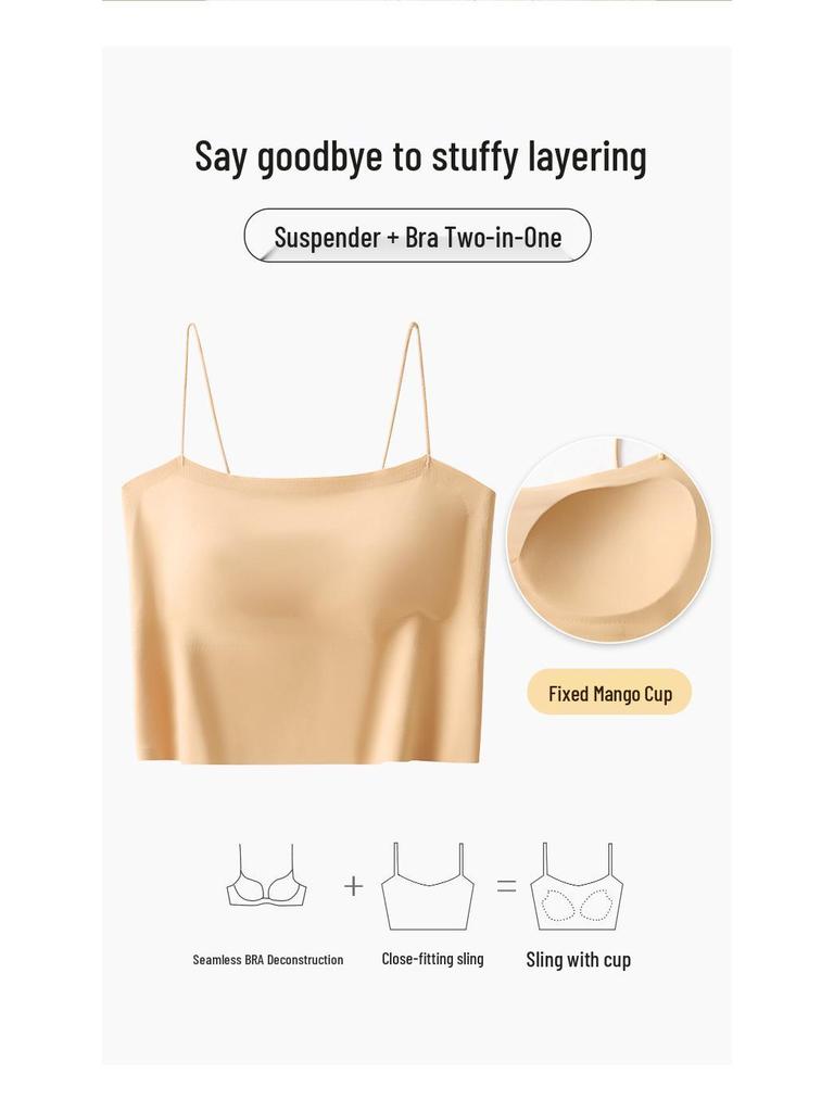 Nahtloses Damen-Camisole mit integriertem BH und stilvollem Rückendesign