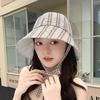 Plaid Bucket Hat With Sun Protection For Summer Outdoor Casual Women