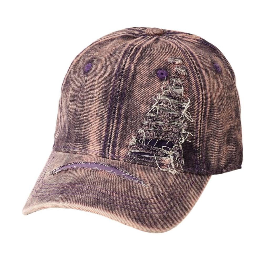 New Men's and Women's Couples Personalized Ripped Baseball Cap Washed Denim Curved Brim Duck Tongue Sun Hat Outdoor Travel